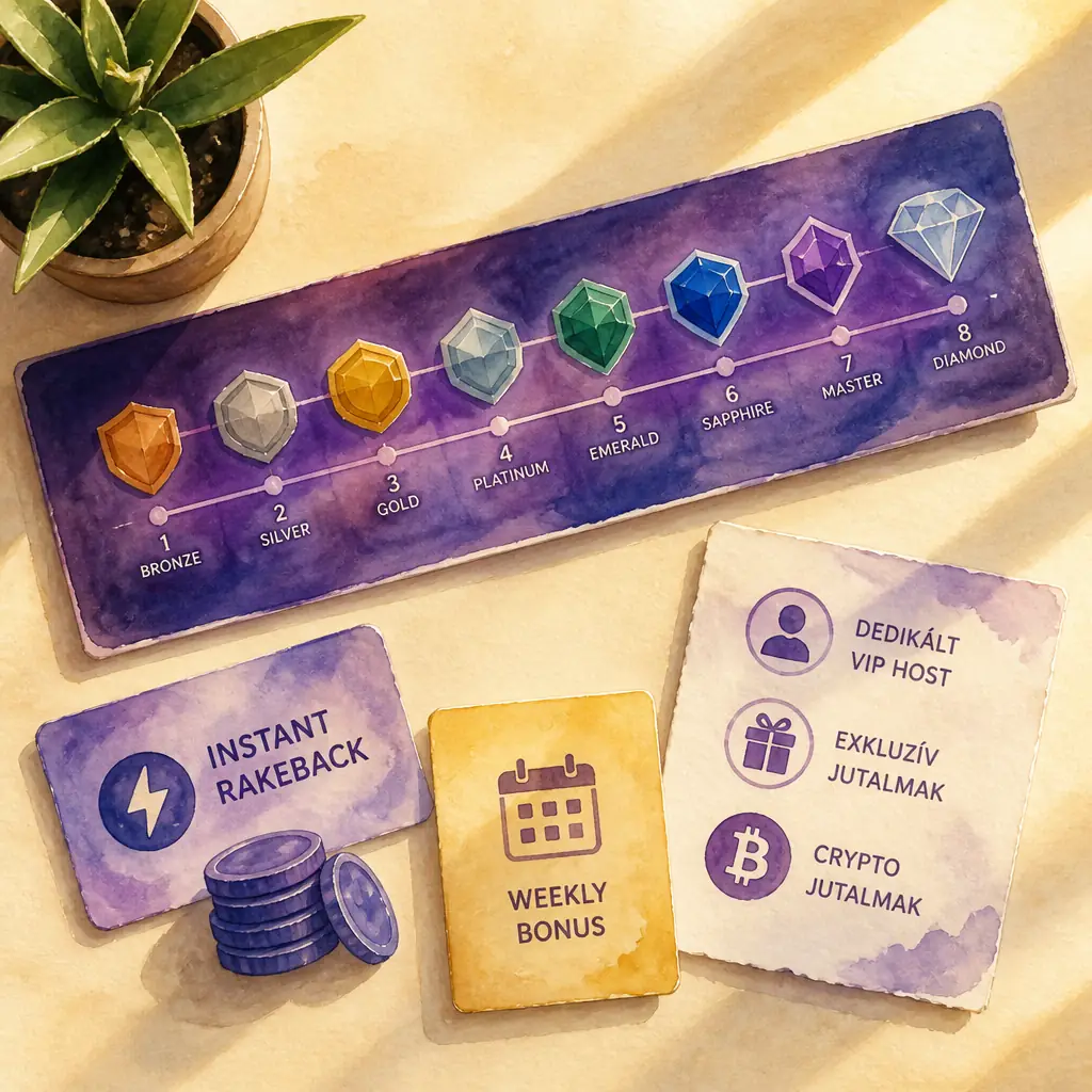 Shuffle VIP Program – 8 szint, Instant Rakeback és exkluzív jutalmak visual guide for Shuffle Casino